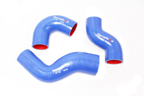 Terrafirma Blue silicone intercooler hose kit for Defender Td5