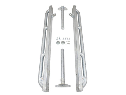 Terrafirma - Rock Sliders - Defender 90 - Galvanized - with Tree Bars