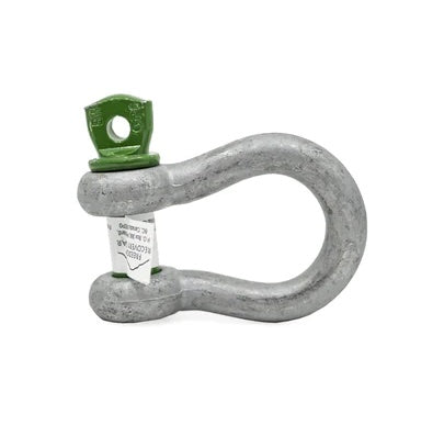 Freedom Recovery - Van Beest - Screw Pin Bow Shackle - Alloy Pin - WLL 4 3/4T - Galvanized with Green Screw Pin - 6:1 safety factor