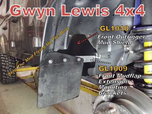 Gwyn Lewis - Extended Front Mud Flap Mounting Kit & Mud Shields w/Mud Flaps